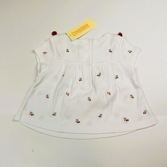 NWT Gymboree Girl Seersucker Stripe Cheery Capri & Cherry Top Size 18-24 Months - Picture 8 of 8